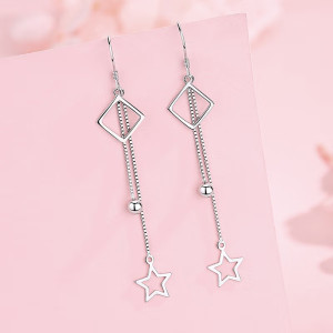 鑫铂尼国风气质银饰品长款流苏耳线耳坠耳饰品送女友闺蜜情人节生日礼物