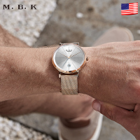 M.B.K欧美品牌手表男士全自动机械表 男表时尚简约潮流防水腕表三针单日历表专柜同款表M1002-2