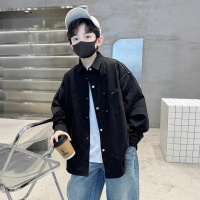 儿童装男童春装白色衬衫春秋款2026新款痞帅男孩春季中大童长袖潮