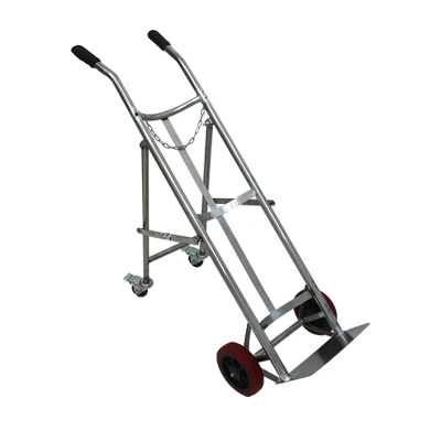 臻远ZY-C11气瓶车不锈钢手推车氧气乙炔瓶手推车 201不锈钢单瓶带支架