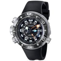 Citizen男士石英表防水耐用潜水表不锈钢表壳黑表盘夜光指针