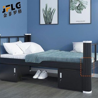 苏宁 金菲罗格 办公家具 宿舍单人床钢制单层铁艺床带柜