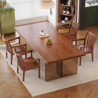 景山百岁 实木大板桌现代简约亚克力餐桌家用客厅大长书桌多人学习桌工作台