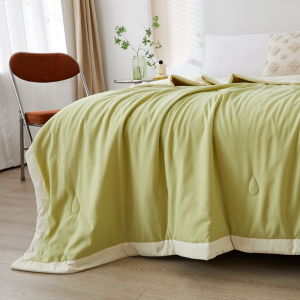 汉司家纺 200*230 亲肤炫彩夏被(计价单位:条)夏日薄荷绿浅香蕉色 柔软细腻 触感绵柔 温和亲肤