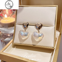 JiMi韩国珍珠耳饰爱心耳环2023年新款潮银银耳钉女小众设计感高级夏季