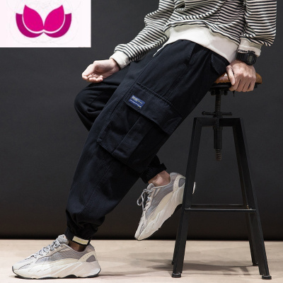 七斓裤子男士新款大码宽松工装裤日系潮流百搭胖子休闲裤