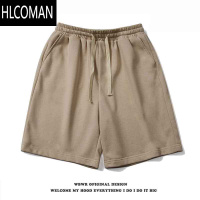 HLCOMAN美式休闲vibe基础款百搭纯色五分短裤男夏季高街抽绳直筒运动裤子
