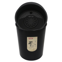 茶渣桶排水桶加厚茶桶家用茶具配件茶叶渣过滤垃圾桶 黑色(大号圆)