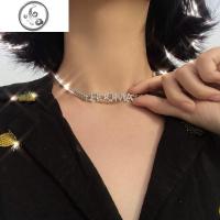 韩国个性街头风性感blingbling水钻字母choker链条项链锁骨链颈链 JiMi