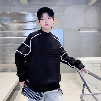 男童毛衣秋冬款新款中大童内搭线衣冬季加厚儿童冬装针织衫潮