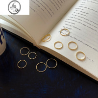 JiMi韩国极简风组合戒指女夏ins小众设计感指环素圈个性气质尾戒套装