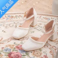 SUNTEK玛丽珍女汉服单鞋2022夏珍珠复古日常混搭不累脚古风高跟鞋