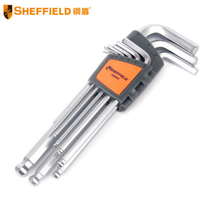 钢盾(SHEFFIELD) S050007 9件套公制加长球头内六角扳手[家用]