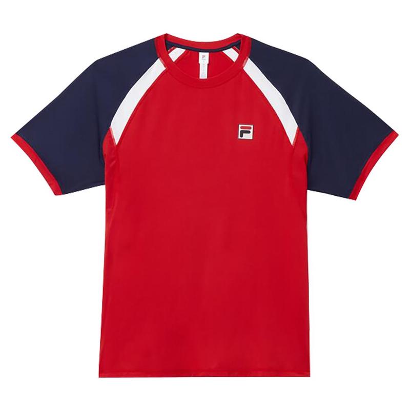 斐乐(FILA)男运动T恤速干防臭UPF50+防晒弹力透气网球训练衣