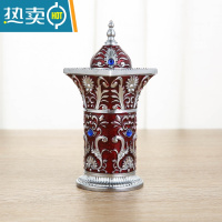 敬平欧式牙签筒创意个性家用客厅北欧ins牙签盒可爱按压式自动桶 古银红罗马柱