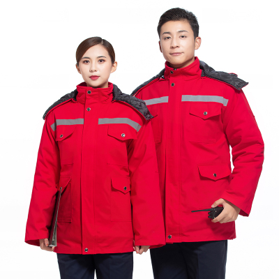 NEWLAKE劳保棉衣加厚工作服棉袄工装反光条男女棉衣防寒服工作服保暖定制棉衣