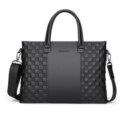 斯妮拉英皇保罗欧美时尚头层牛皮公文包男士真皮手提包商务单肩包新款斜挎包大包