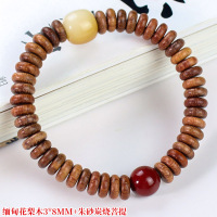 创意木质手串隔片药片珠缅甸花梨木3*8MM菩提根饰品男女情侣手链送女朋友老婆情人节七夕生日礼物