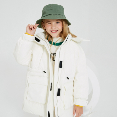 [2件2折价:153]米喜迪mecity童装冬新款女童连帽长款派克休闲保暖羽绒服