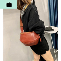 白露家ins超火网红油蜡皮饺子斜背胸包复古港风单肩斜挎小包包女NEW LAKE女斜挎包