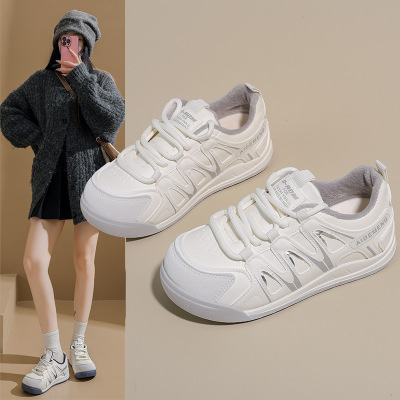 加绒百搭棉靴女冬季新款学生ins韩版保暖休闲鞋棉鞋