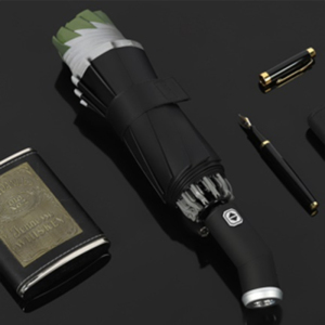 全自动铝合金玻纤 加厚黑胶布 橡胶漆手柄+手电筒 YF-Z2021019晴雨两用伞