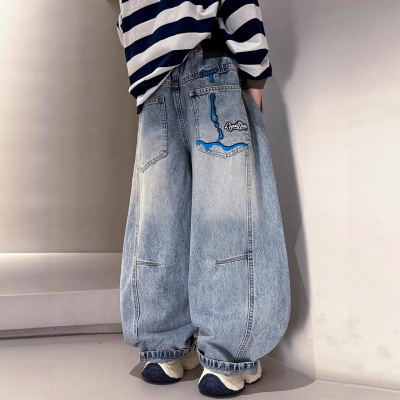 男童春装牛仔裤2026新款男孩中大童时髦春秋款男孩裤子儿童裤_686