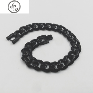 欧美冷淡风复古钛钢手链男韩版潮朋克手环男士宽手镯学生嘻哈首饰 JiMi