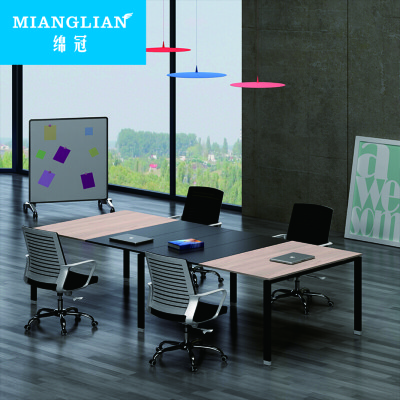 绵冠MIANGUAN会议桌组合办公桌洽谈桌简约现代会议台板式员工培训桌办公桌操作台长条桌大型会议桌
