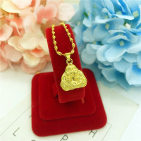 沙金不掉色小金佛实心吊坠 镀金仿金项链女 项坠送女友欧币潮女款送女朋友老婆情人节七夕生日礼物