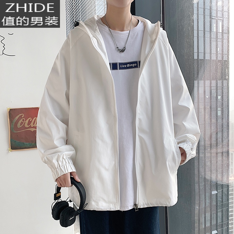 SUNTEK连帽工装外套男士春秋季休闲运动韩版潮流宽松大码胖子痞帅上衣服夹克