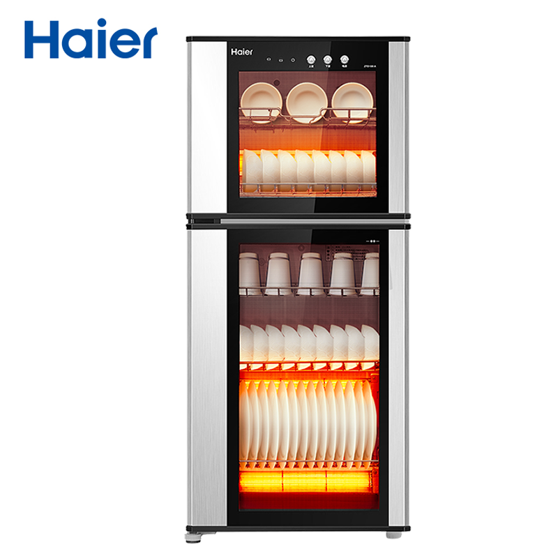 海尔(haier)100l立式消毒柜ztd100-a 红外线高温消毒,双层光波物理