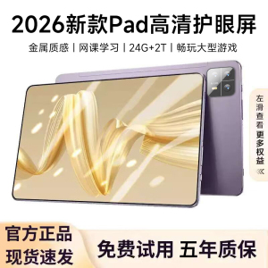 新三星官 2026款12英寸平板电脑 烟雨紫24G+128G 满血版十核X35芯片 4K超清护眼5G全网通娱乐办公学习网课二合一插卡通话
