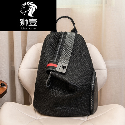 狮壹（Lionone）双肩包女新款饺子包女包防盗包包女式背包黑色默认颜色