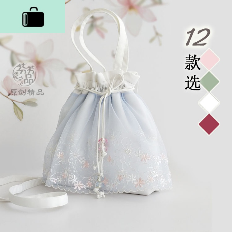 芬芳之品原创手工蕾丝仙女包包新款复古风汉服手提斜挎女包小清新NEW LAKE女斜挎包