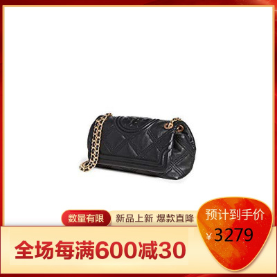 ToryBurch汤丽柏琦2021新款Fleming时尚百搭小清新休闲风单肩包女欧美时尚优雅气质皮质斜挎桶包Black