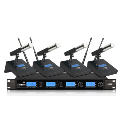 捷讯XC-2400SU段无线一拖四会议式话筒（短杆）