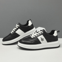 男生头层牛皮厚底百搭板鞋男款潮鞋真皮欧洲站男鞋男士透气休闲鞋