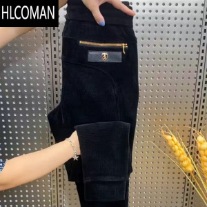 HLCOMAN2022新款男士加厚菠萝绒条绒休闲裤弹力修身男裤潮流长裤