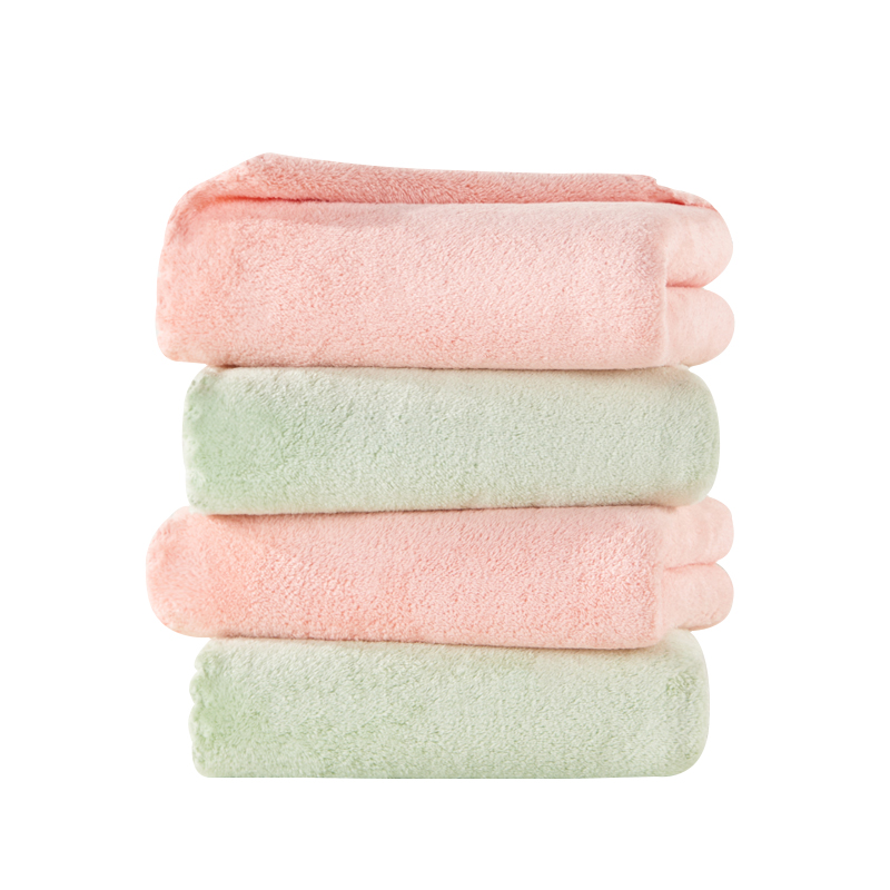 洁玉 清婉珊瑚绒34.5*34.5cm方巾1条 J0027W 绿色