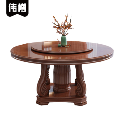 伟樽实木餐桌180*180*74cm张