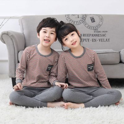 2-14岁儿童套装女童秋衣秋裤男童棉线衣小孩睡衣棉毛衫诺妮梦