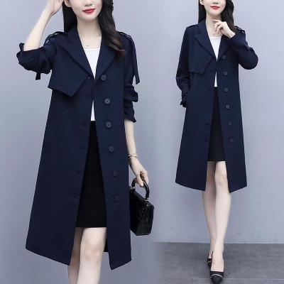 仙依琦西装风衣女长袖2021春装新款收身收腰大气显瘦气质职业裙子7072