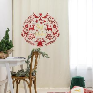 美帮汇北欧窗帘定制 圣诞新年喜庆窗帘成品 咖啡厅儿童房遮光窗帘