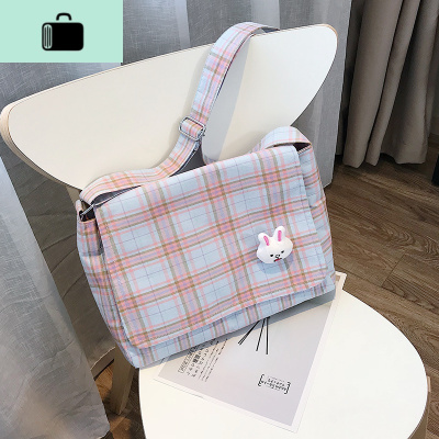 ins帆布包女2020新款韩版大容量大学生上课斜挎包软妹森系ulzzangNEW LAKE女斜挎包