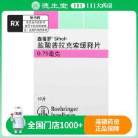 [效期至2024-10-31]森福罗 盐酸普拉克索缓释片 0.75mg*10片/盒