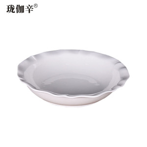 珑伽辛 白色陶瓷荷口碗酸菜鱼碗 9英寸/个