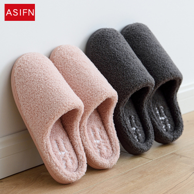 Ideamini秋冬季居家棉拖鞋女室内家用防滑保暖地板拖情侣软厚底毛绒拖鞋男