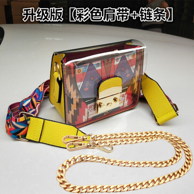 新款复古港风小包包女新款女包时尚子母包手机包百搭斜挎包SN5710-定制黄色升级版彩色肩带+链条-黄色升级版彩色肩带+链条-