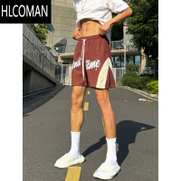 HLCOMAN美式运动裤ANDTI夏季宽松潮牌训练三四分裤男跑步华夫格篮球裤